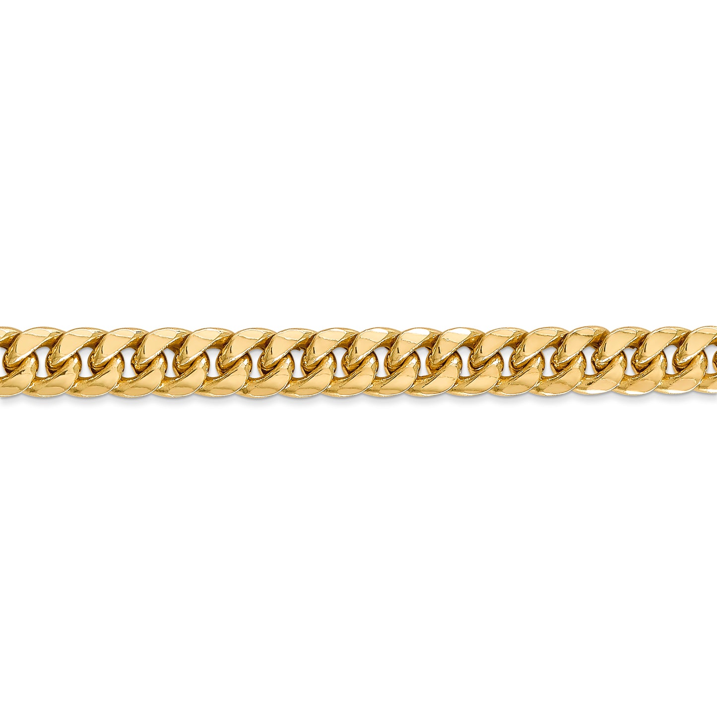 14k 6.75mm Semi-Solid Miami Cuban Chain