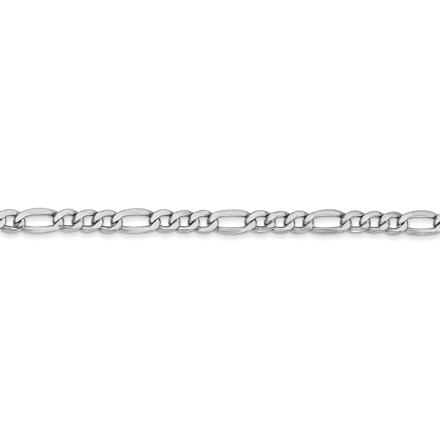 14k WG 3.5mm Semi-Solid Figaro Chain