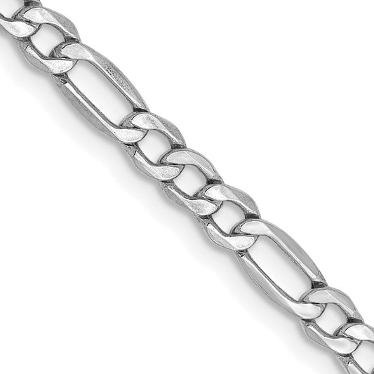 14k WG 3.5mm Semi-Solid Figaro Chain