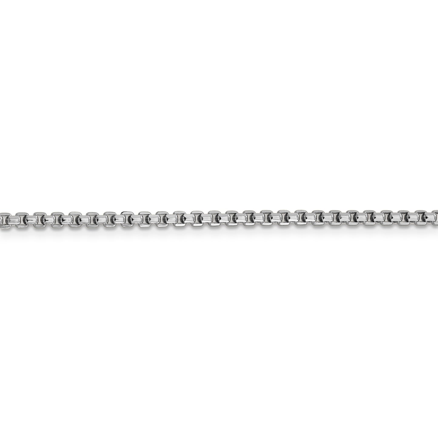 14k WG 2.45mm Semi-Solid Round Box Chain