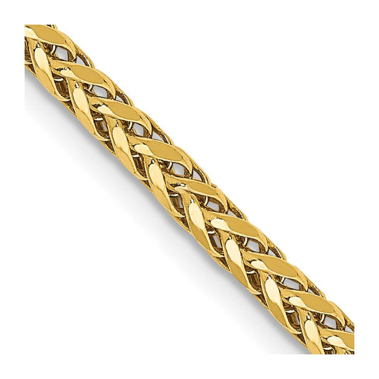 14k 2.5mm Semi-solid D/C Wheat Chain