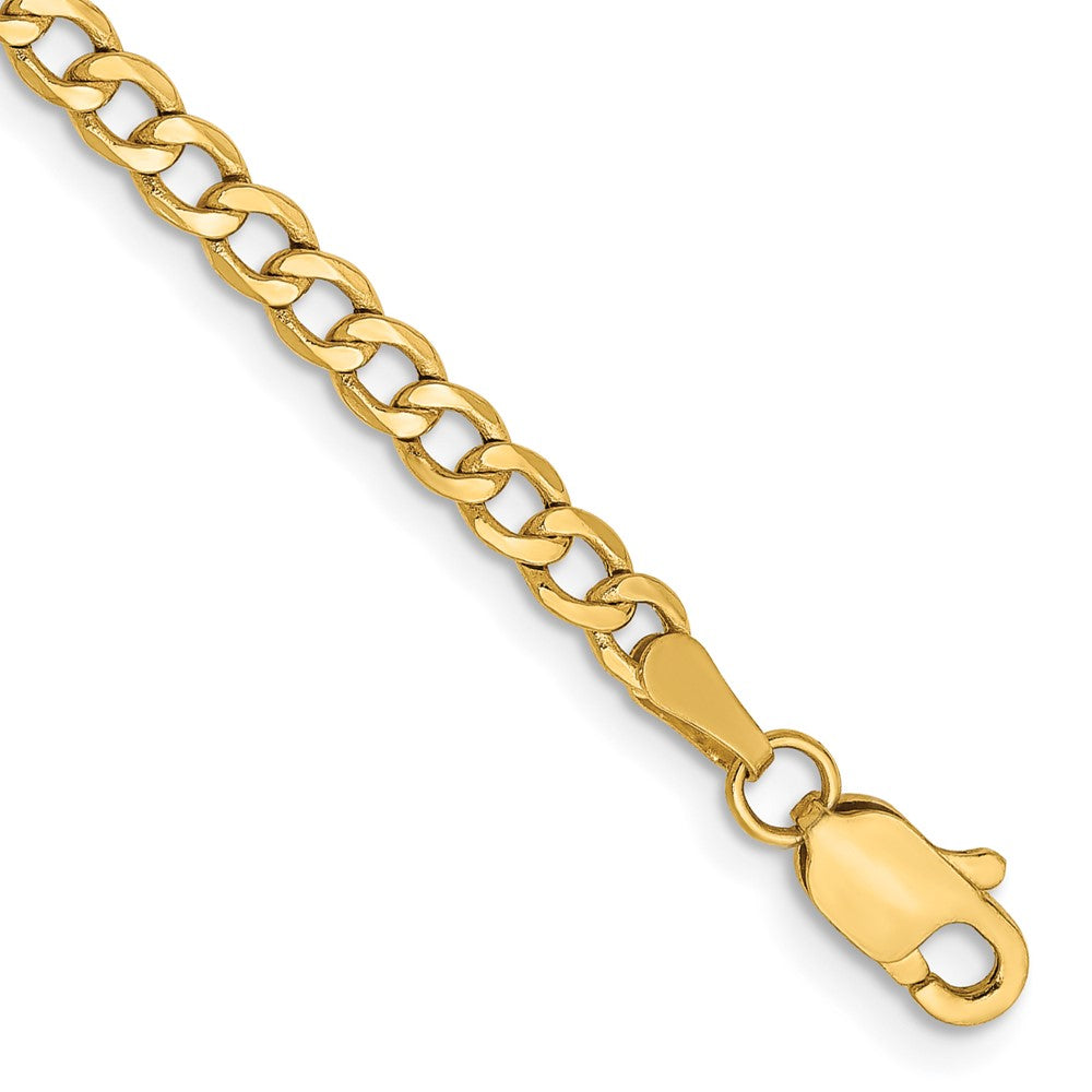 14k 2.85mm Semi-Solid Curb Chain Anklet