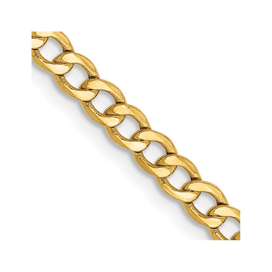 14k 2.85mm Semi-Solid Curb Chain