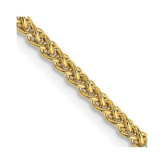 14k 2mm Semi-Solid Wheat Chain