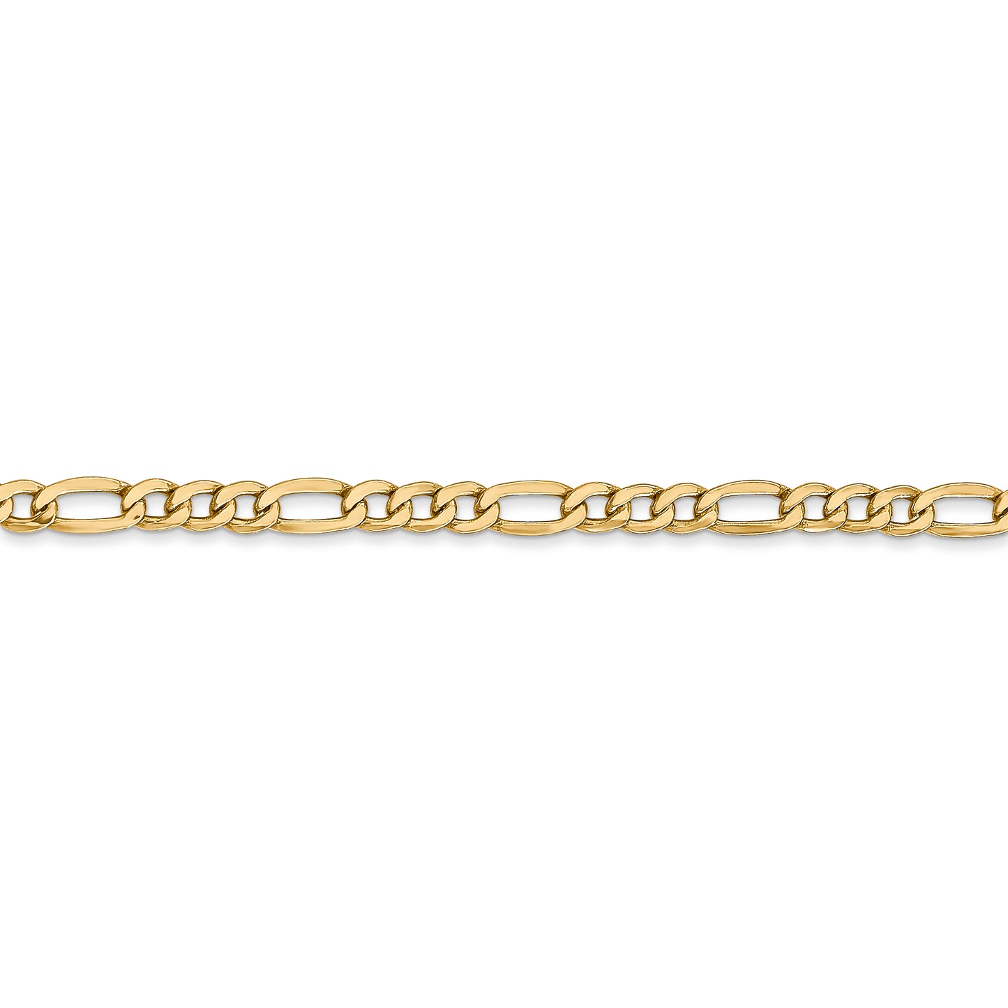 14k 3.5mm Semi-Solid Figaro Chain