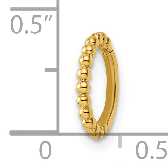 14k 14 Gauge Beaded Cartilage Ring