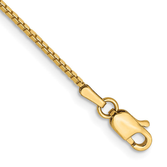 14k 1.05mm Box Chain Anklet