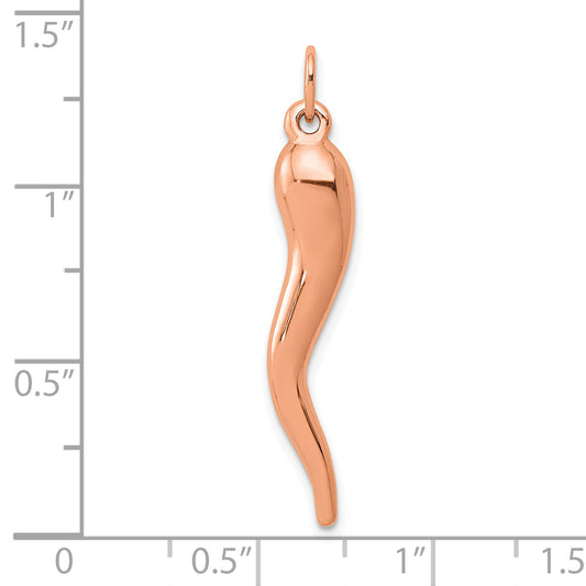 14k Rose Gold Italian Horn Charm