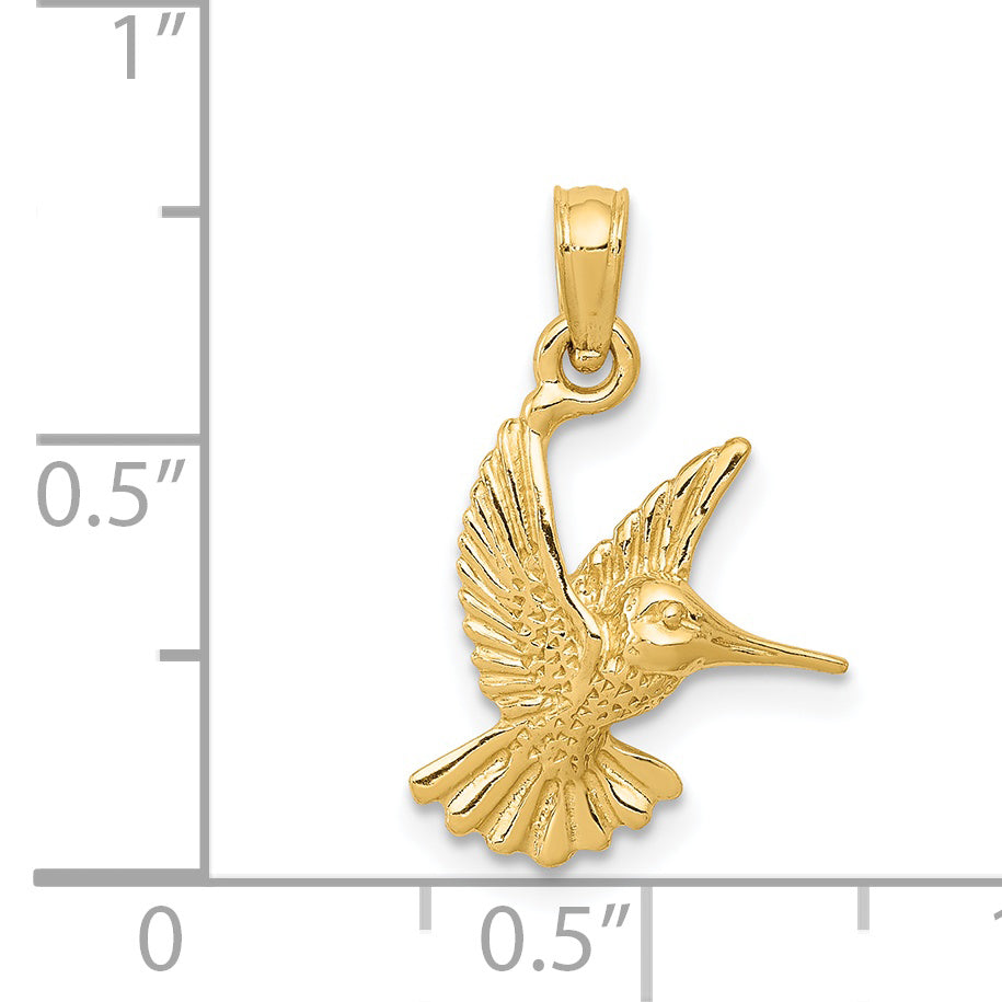 14k Hummingbird Pendant