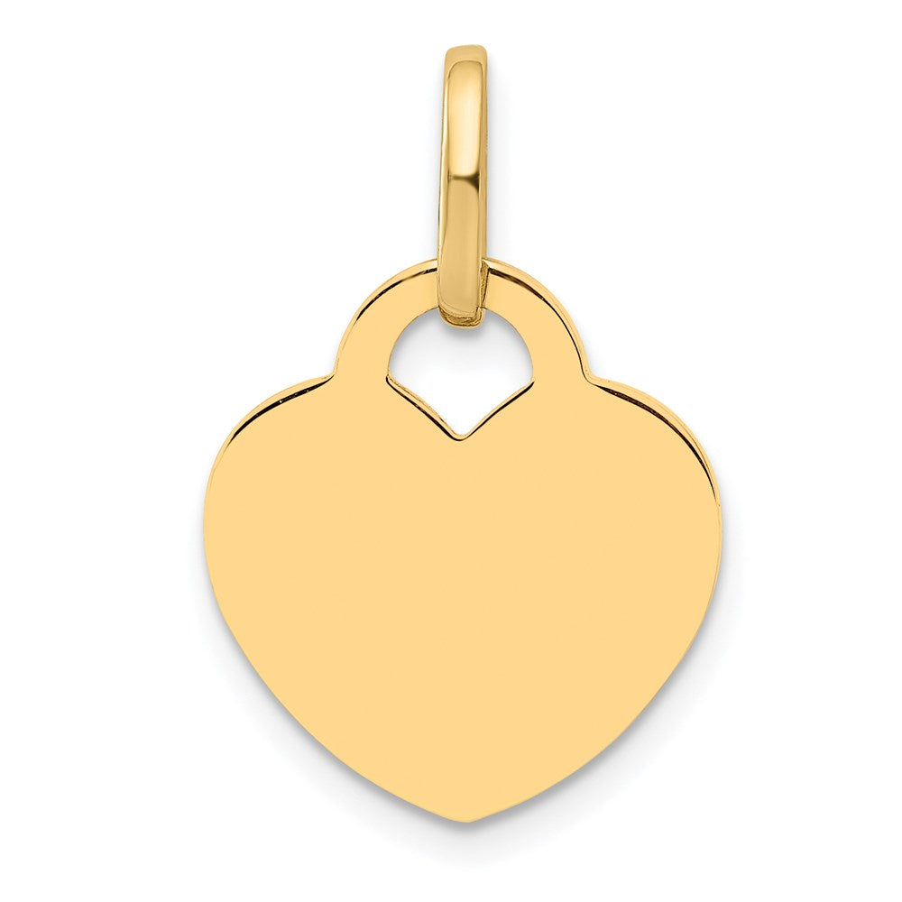 14K Polished Heart Shaped Disc Pendant