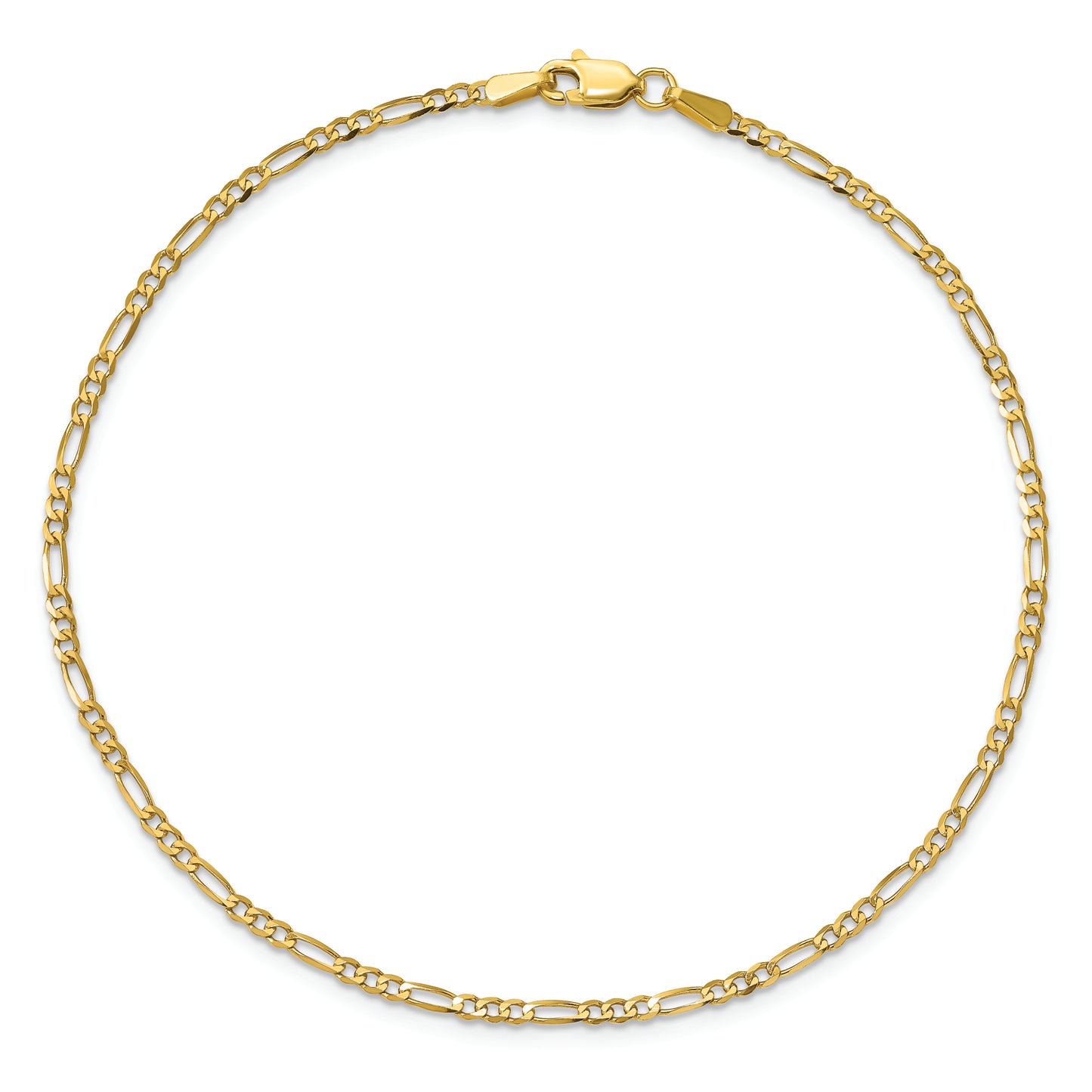 14k 1.8mm Flat Figaro Chain Anklet