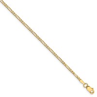 14k 1.8mm Flat Figaro Chain Anklet