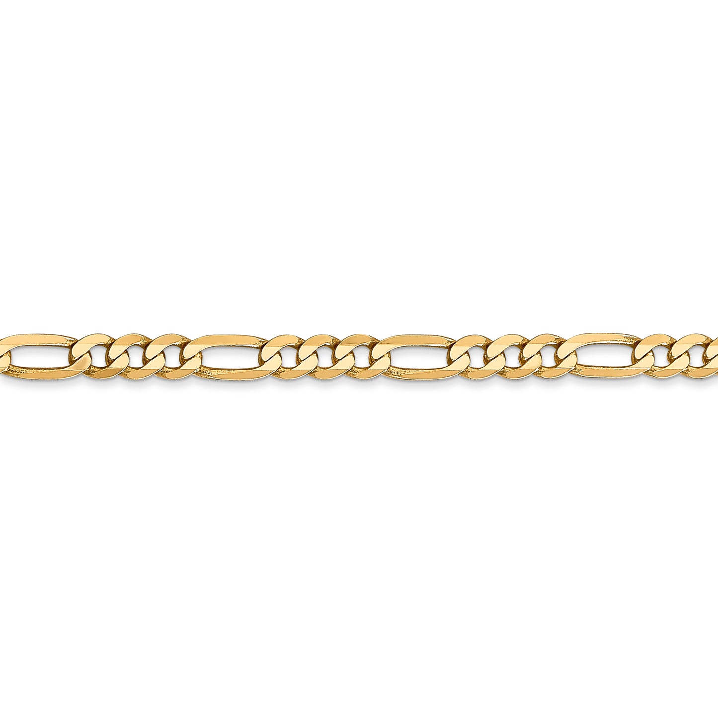 14k 4mm Flat Figaro Chain