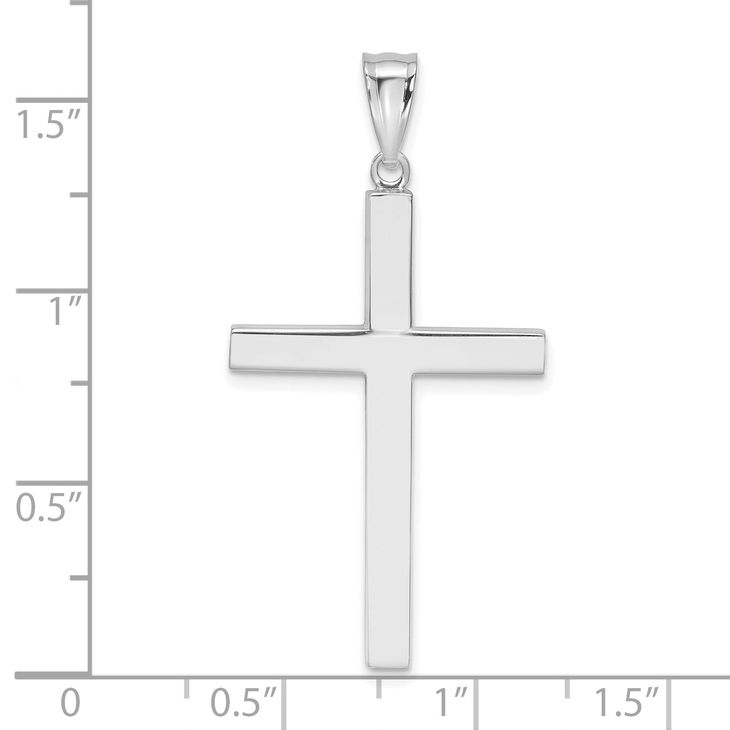 14K White Gold Latin Cross Pendant