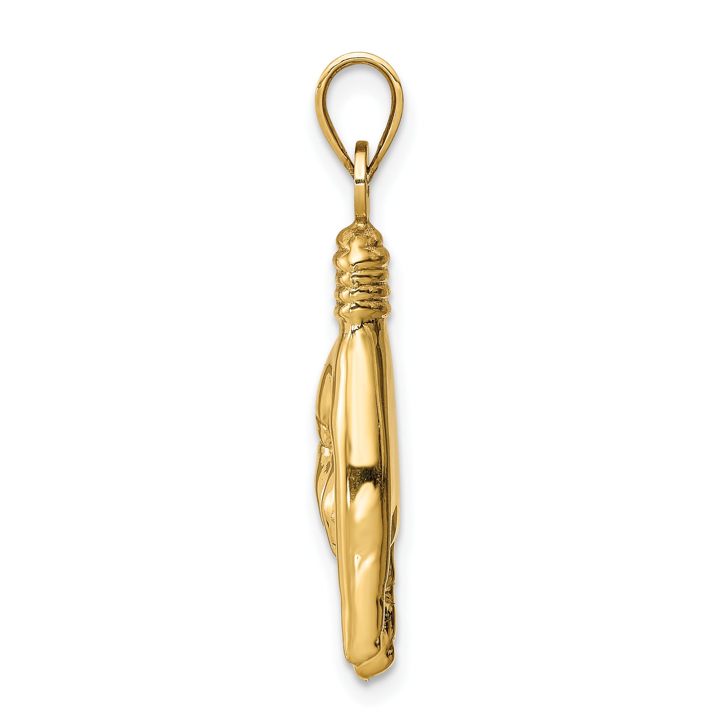 14K 3D Hollow Rock On Sign Charm