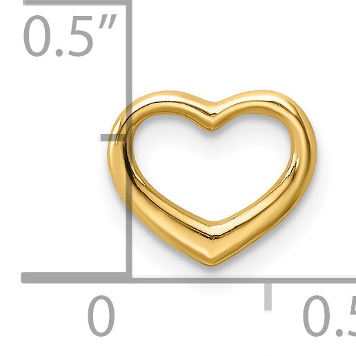 14K Polished Mini Floating Heart Slide