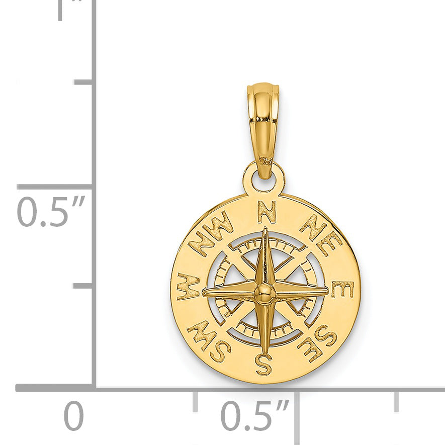 14K Mini Nautical Compass Charm