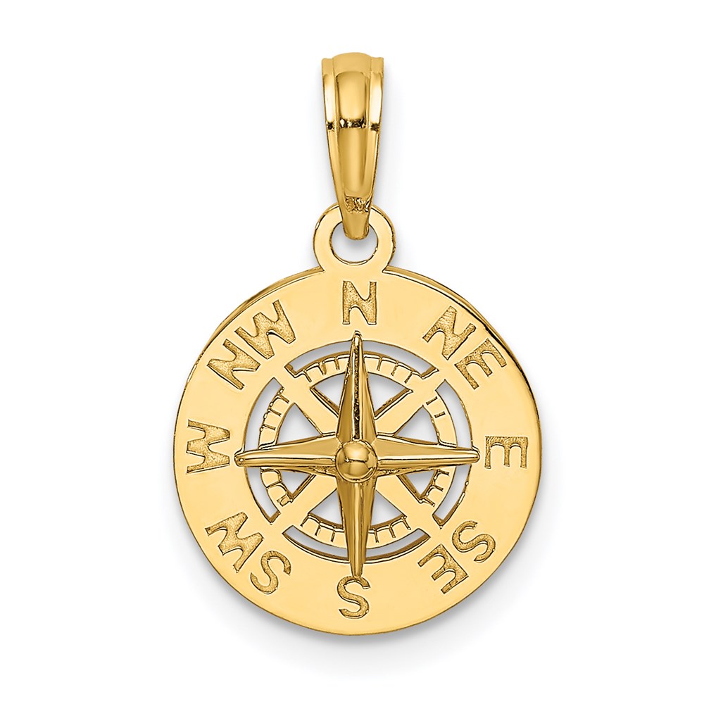 14K Mini Nautical Compass Charm