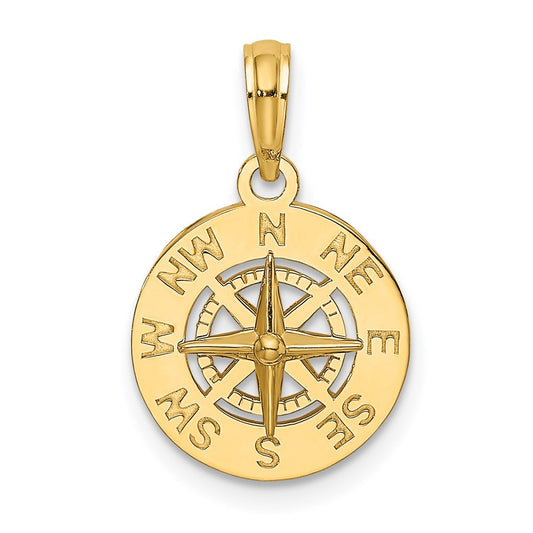 14K Mini Nautical Compass Charm