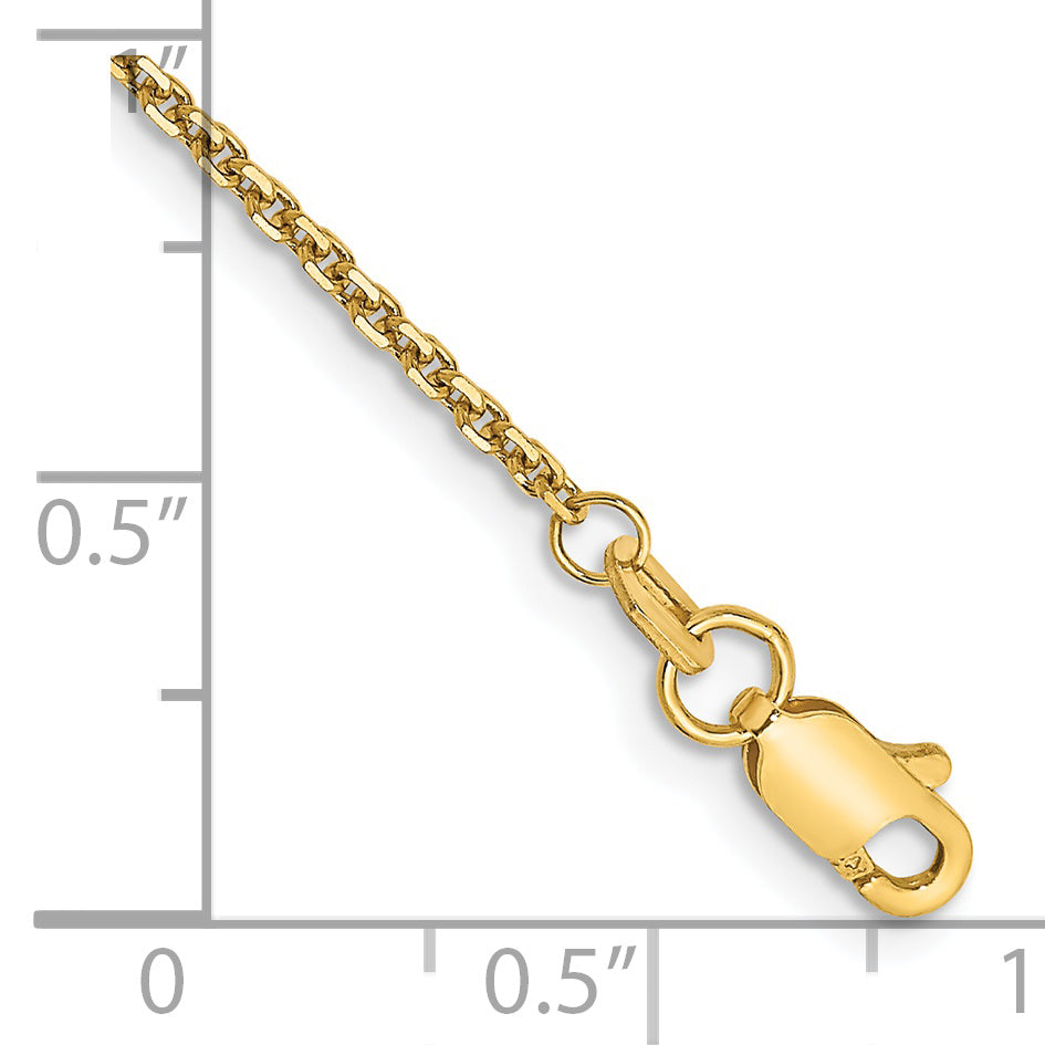 14k 1.45mm D/C Cable Chain Anklet