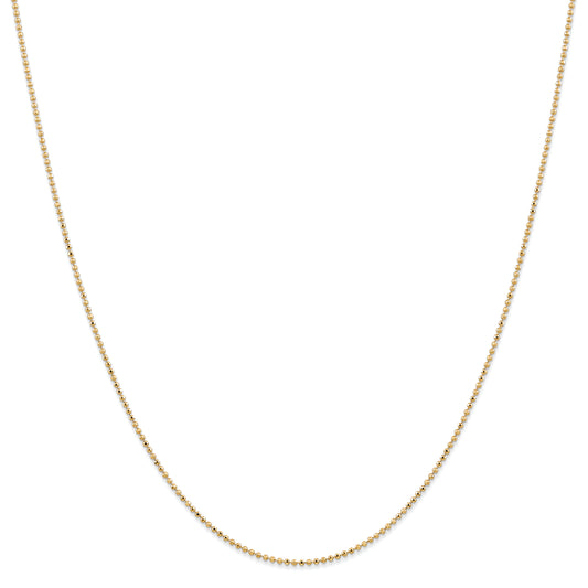14k 1.2mm D/C Beaded Pendant Chain
