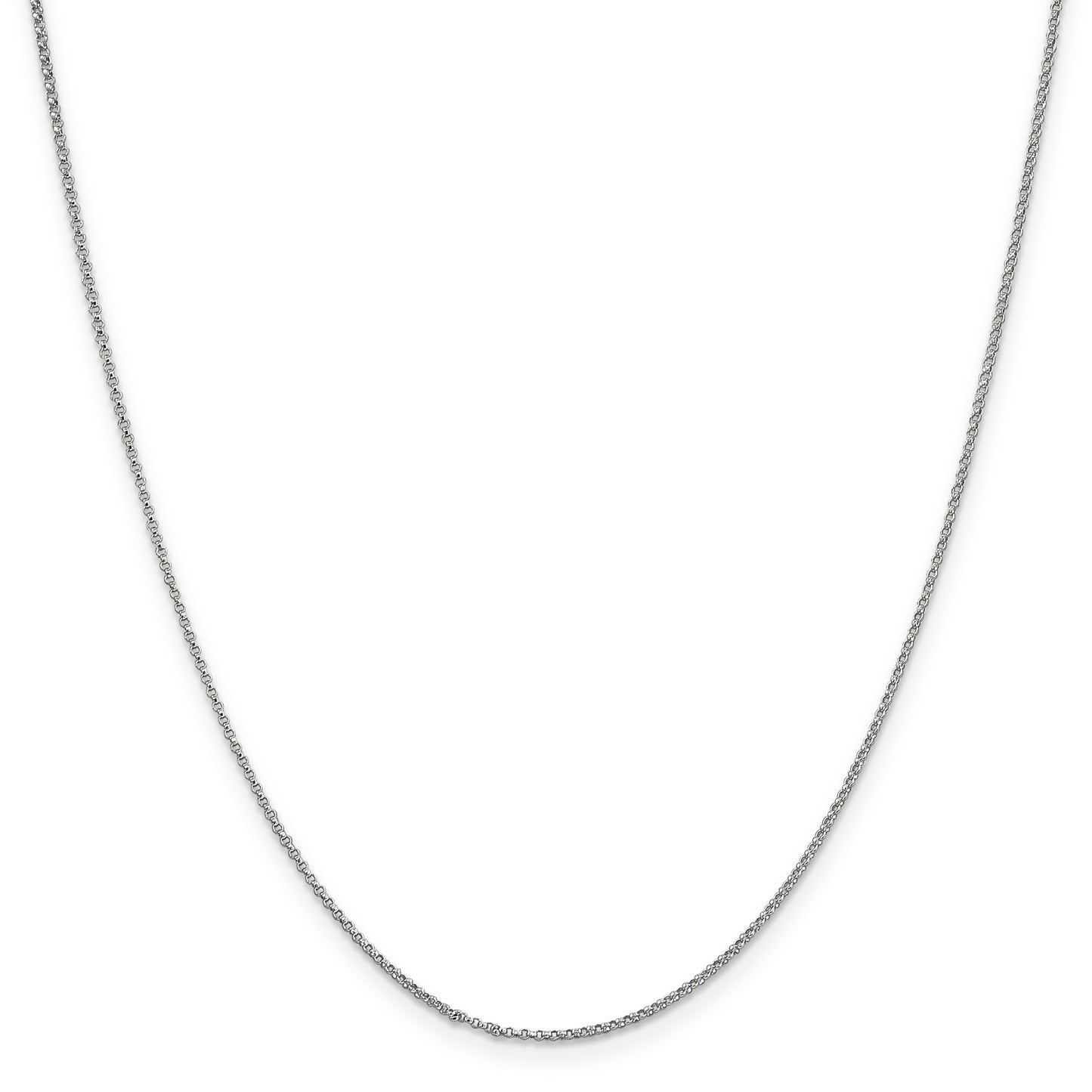 14k White Gold 1.15mm Rolo Pendant Chain