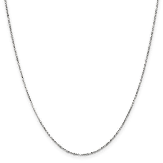 14k White Gold 1.15mm Rolo Pendant Chain