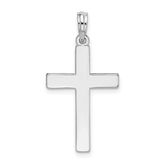 Sterling Silver Polished Flat Latin Cross Pendant