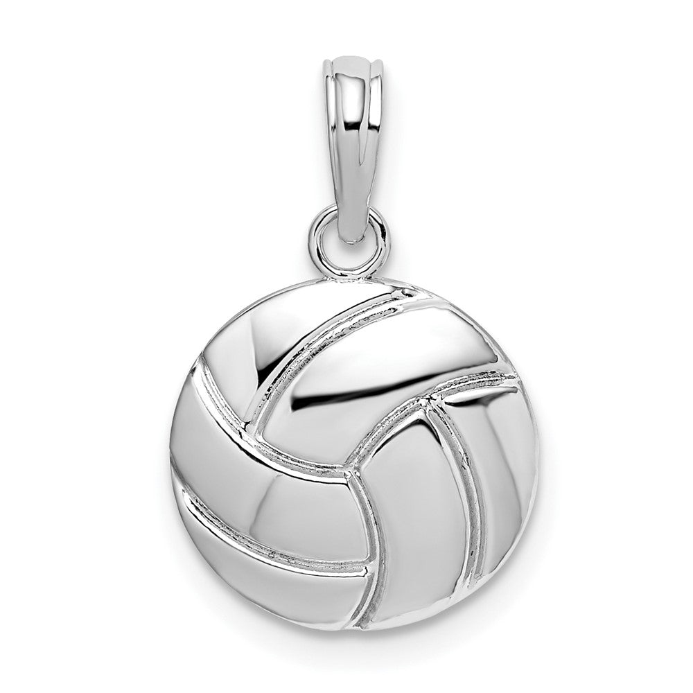 Sterling Silver Rhodium-plated Polished Volleyball Pendant