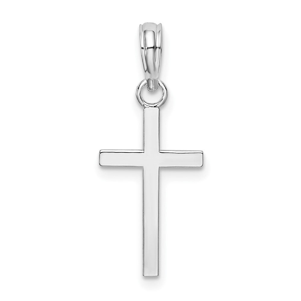 Sterling Silver Polished Flat Latin Cross Pendant