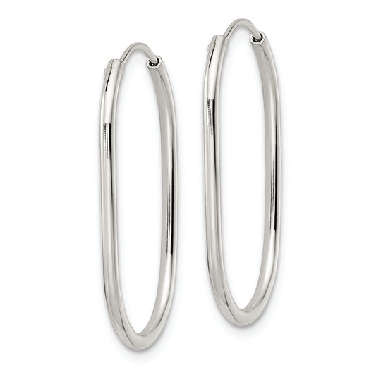 Sterling Silver Polished Endless Oblong Hoop Earrings