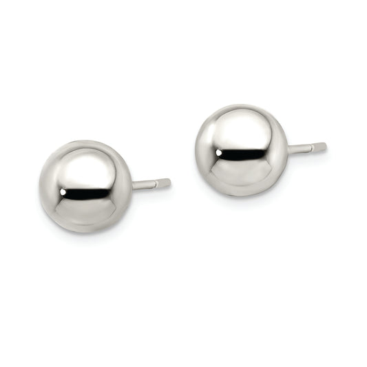 Sterling Silver Polished 9mm Ball Earrings