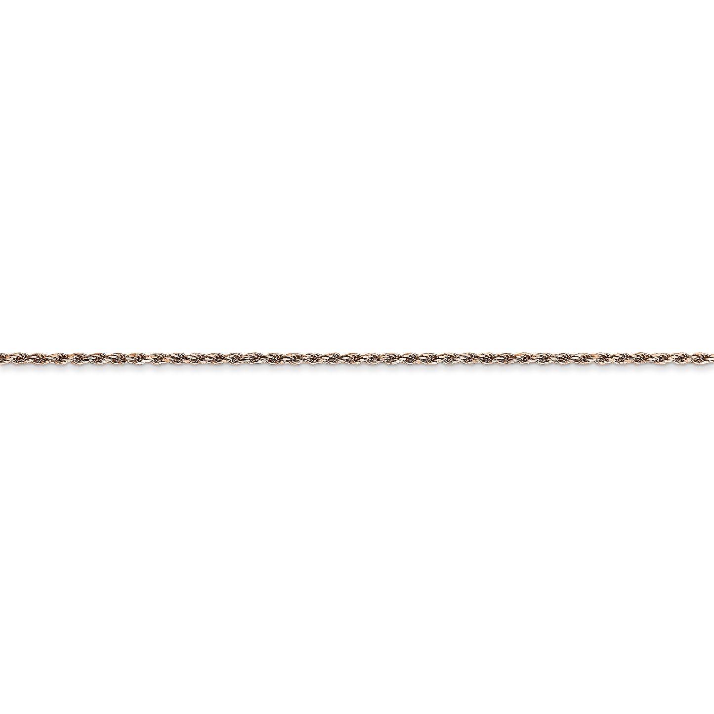 14k Rose Gold 1mm D/C Machine-made Rope Chain