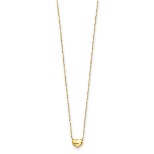 14k Polished Heart 16.5in Necklace