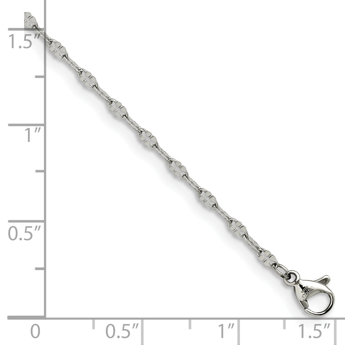 Stainless Steel Polished Fancy Link Chain 9.5 inch Anklet