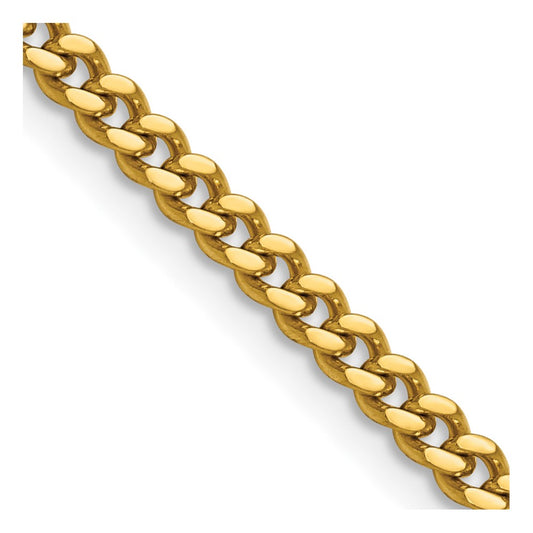 Stainless Steel Polished Yellow IP-plated 4mm 20in Curb Chain