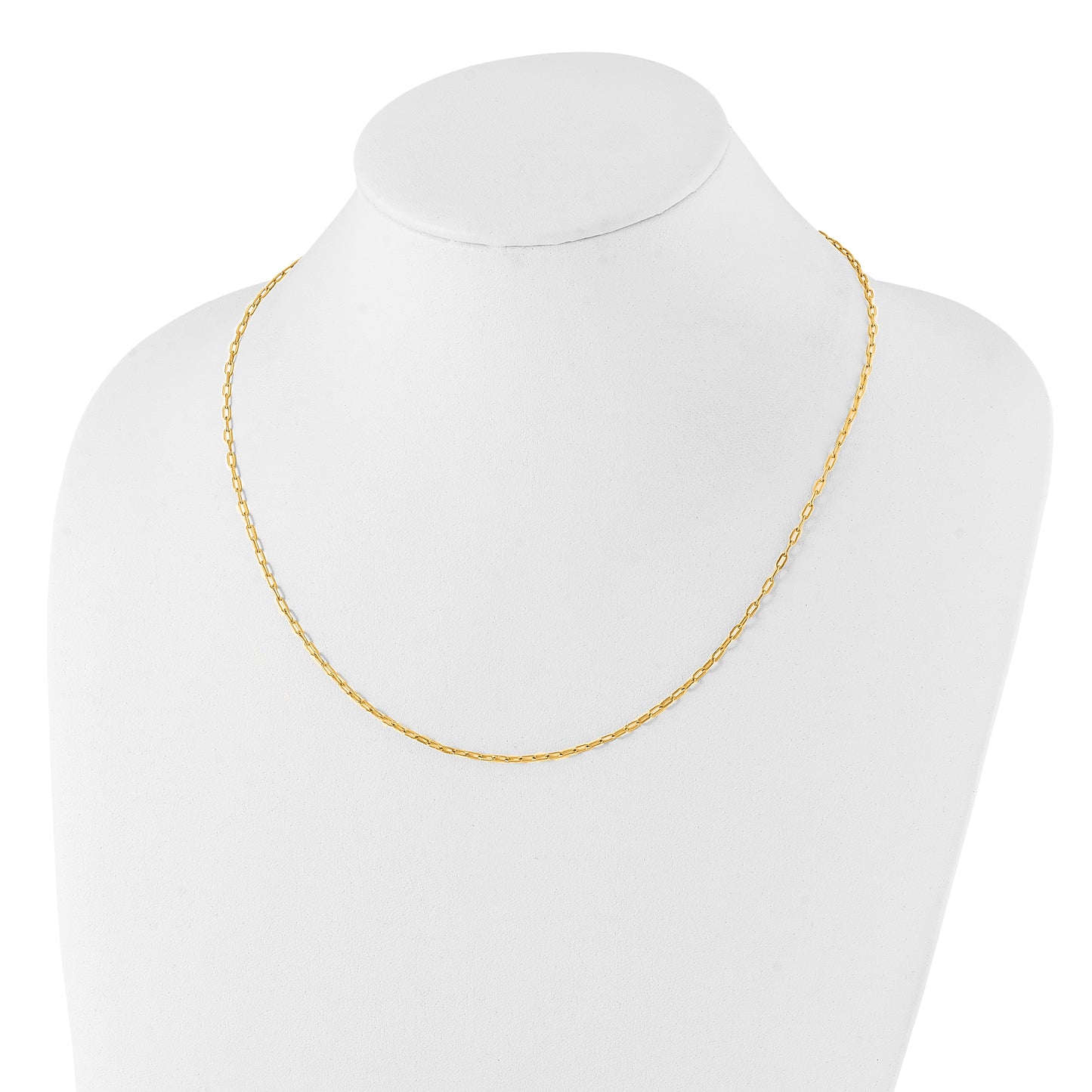 Stainless Steel Polished Yellow IP Open Link Paperclip 20in Chain Necklace