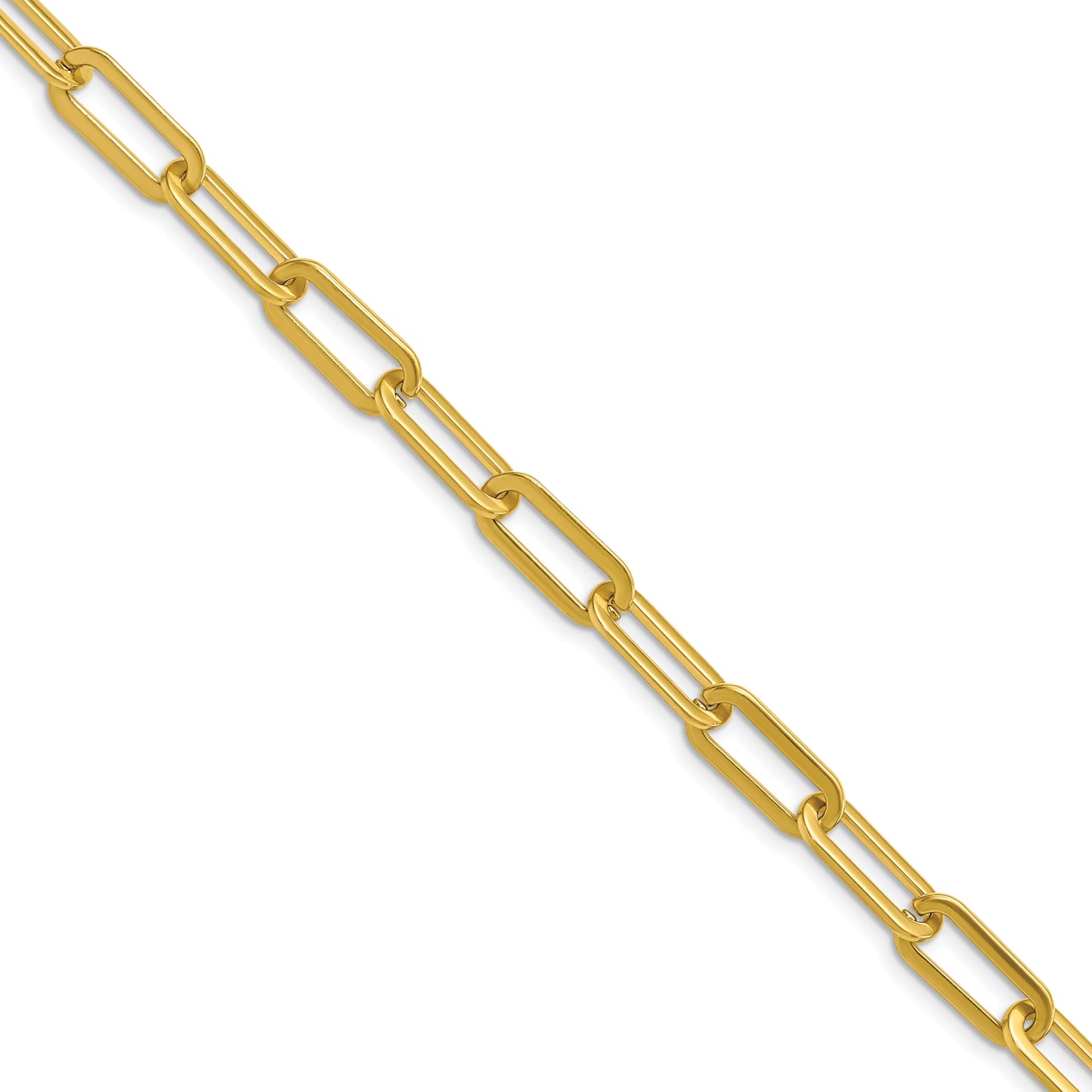 Stainless Steel Polished Yellow IP Open Link Paperclip 24in Chain Necklace
