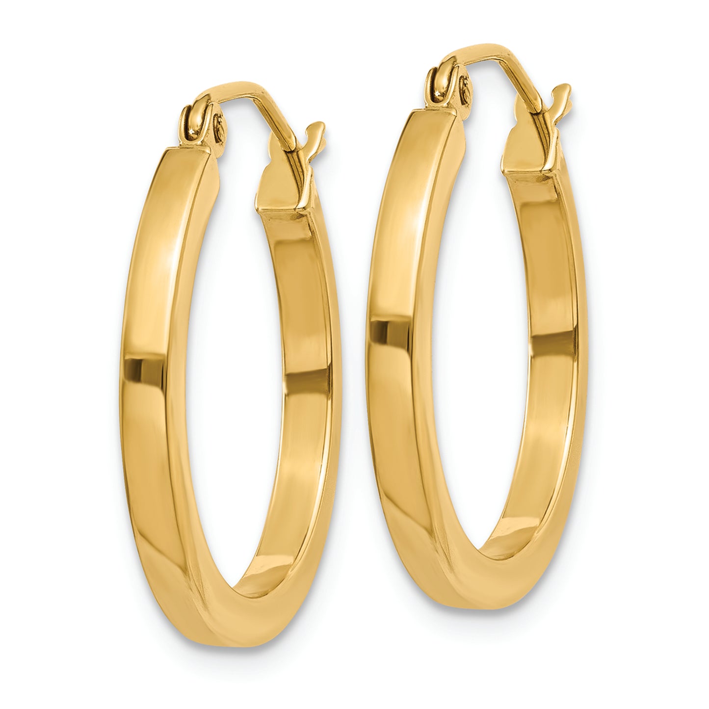 14k 2mm Square Tube Hoop Earrings