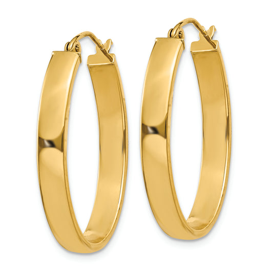 14k Lightweight Oval Hoop Earrings