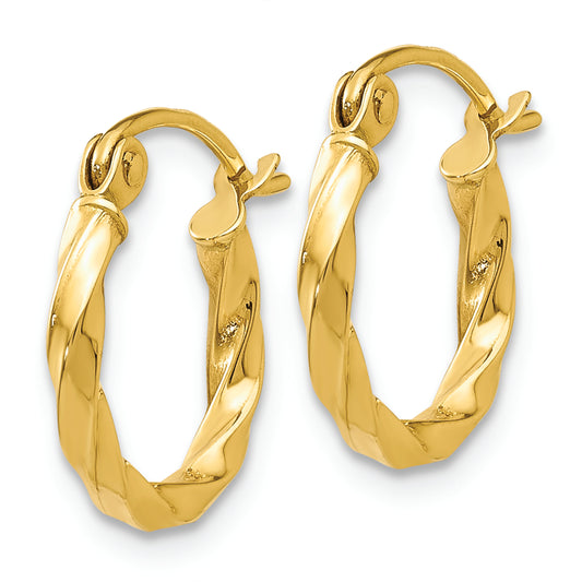 14k Twist Polished Hoop Earring