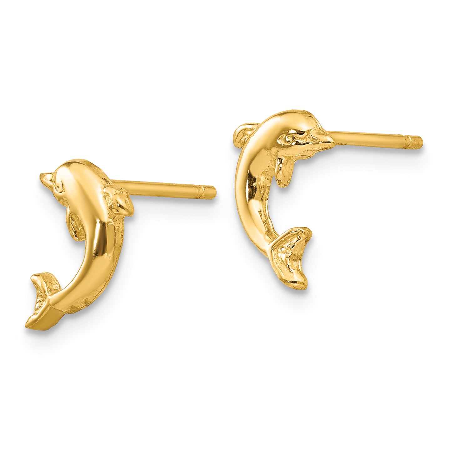 14k Dolphin Post Earrings