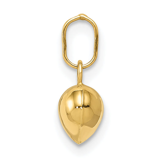 14K Polished 3-D Puffed Heart Charm