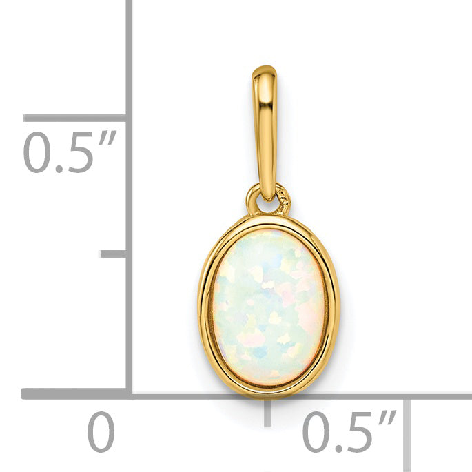 14k Lab Created Opal Pendant