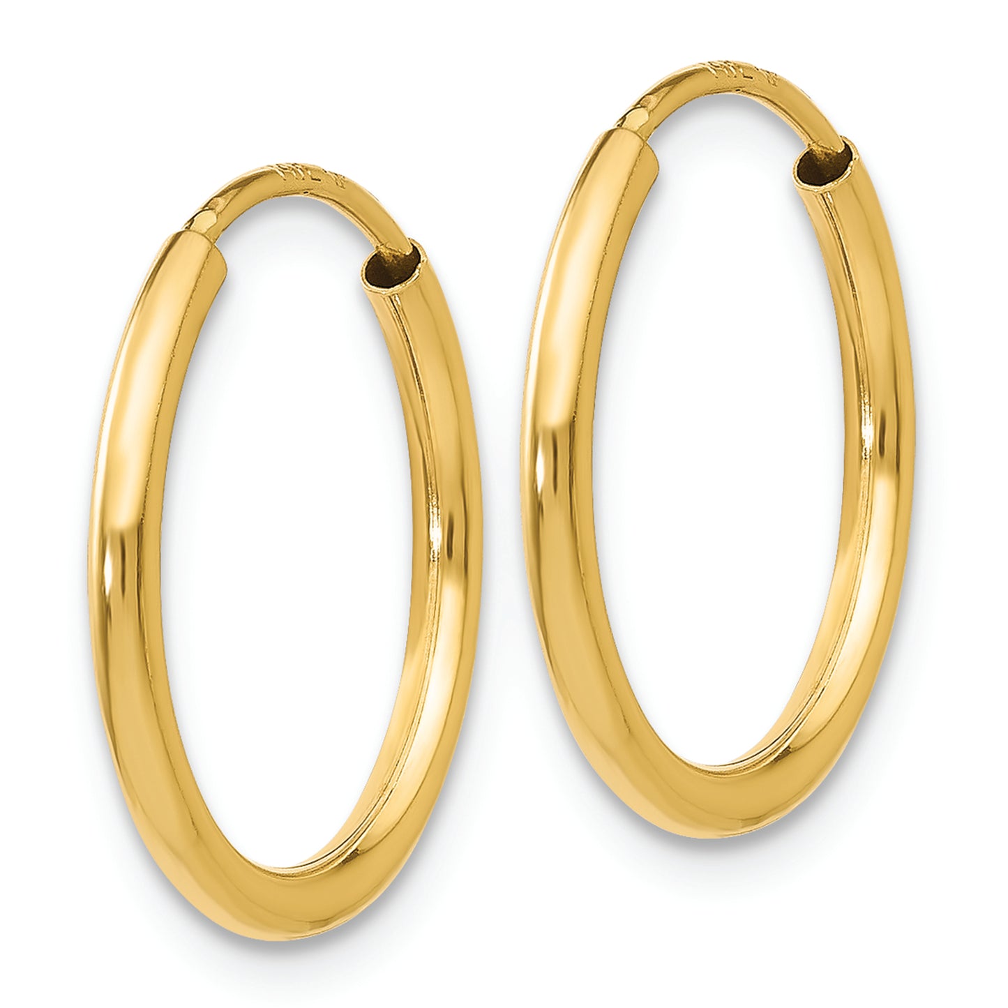 14k 1.5mm Polished Round Endless Hoop Earrings