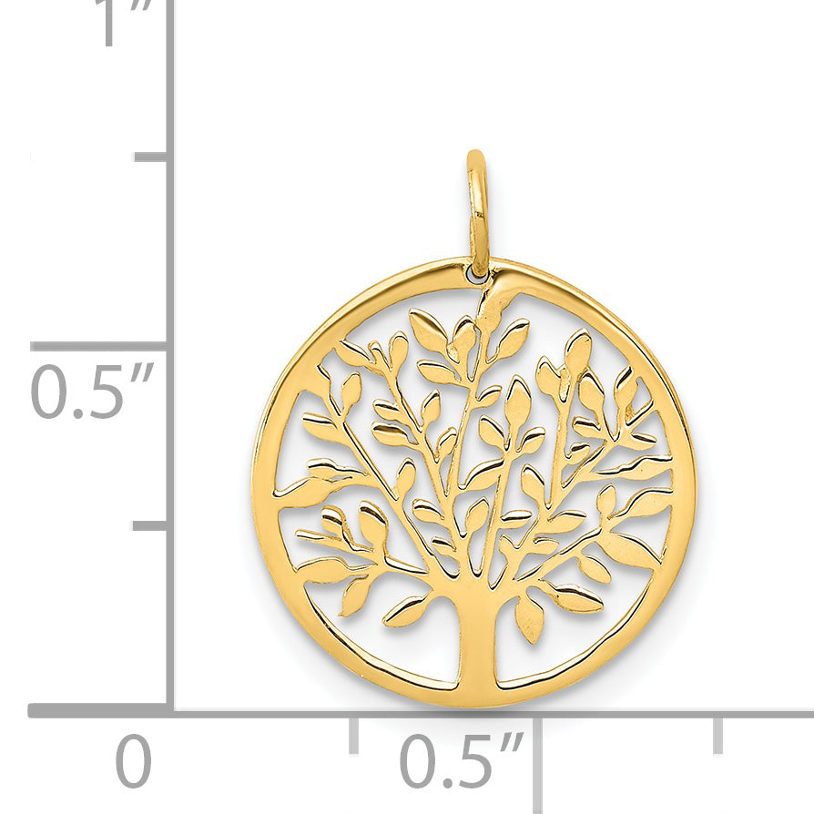 14k Round Tree Pendant