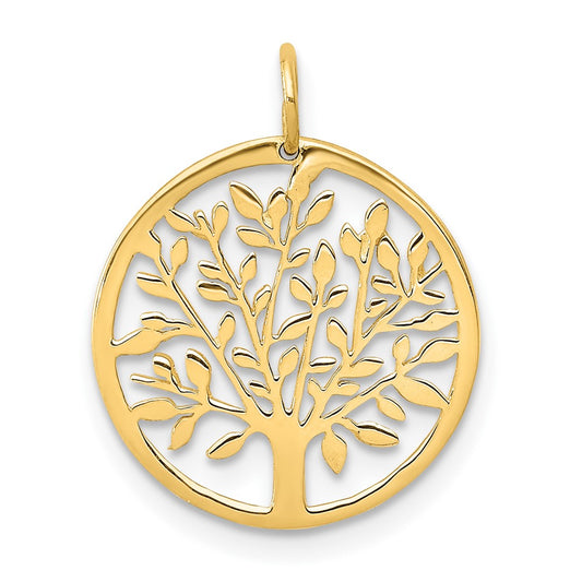 14k Round Tree Pendant