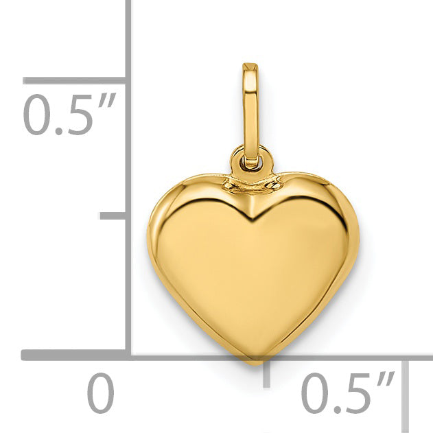 14k Polished Puffed Heart Pendant