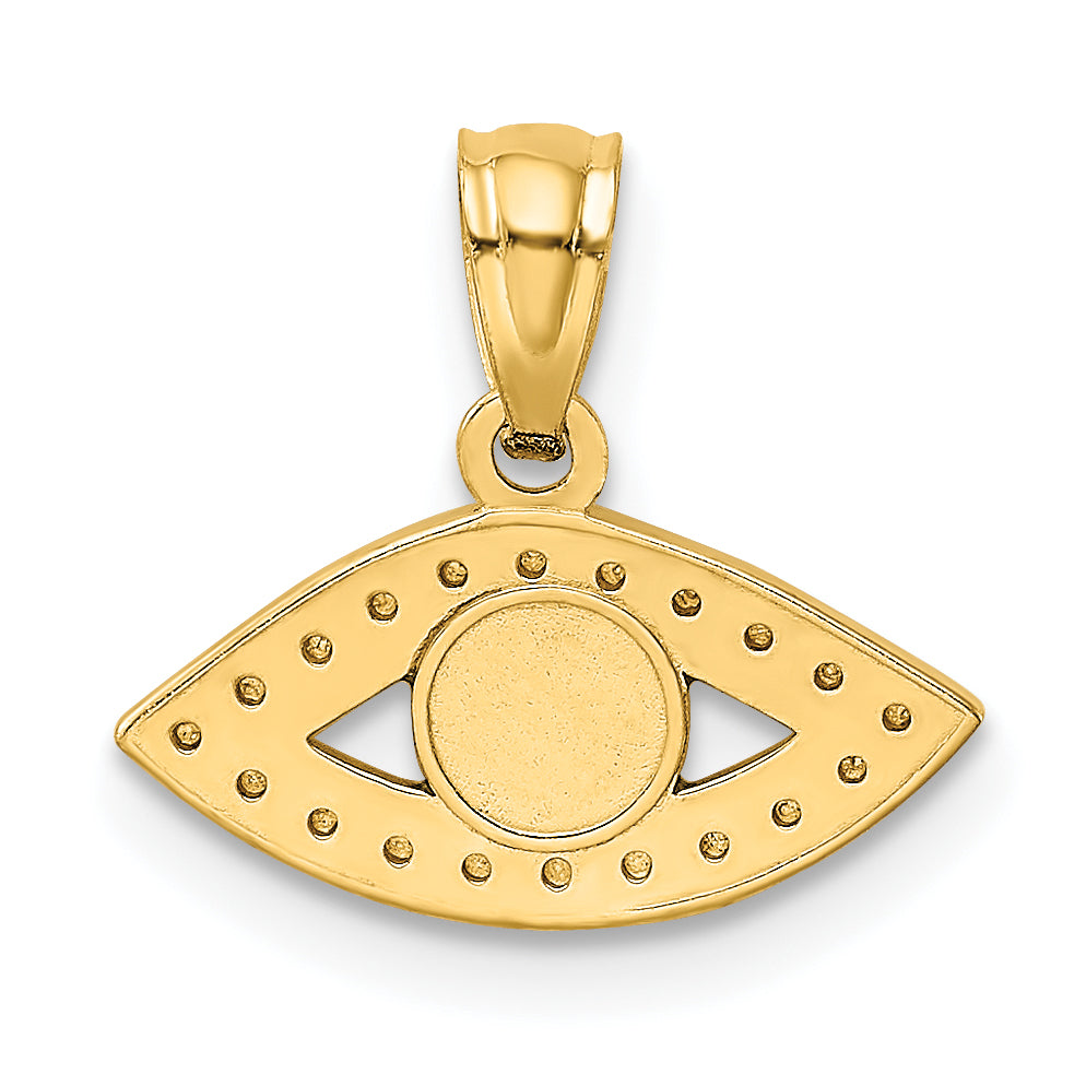 14K Enameled Eye Pendant