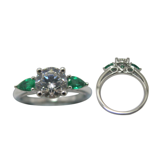 RING, 14KW, EMERALD, P/S